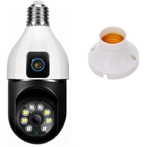 Telecamera Lampadina Doppio Obiettivo Camera Interno WiFi E27 Videosorveglianza