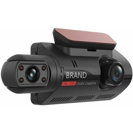 Telecamera per auto Dash Cam anteriore e posteriore, Full HD, grandangolo 140°, anteriore + interna, 1 pezzo. Registratore di guida a doppia lente per visione notturna HD