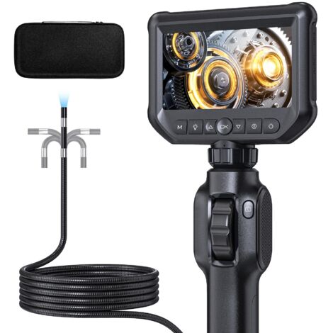 Telecamera per ispezione tubi con endoscopio industriale - Endoscopio QIMIC 1080P IPS da 4,3" con 8 LED, telecamera endoscopica impermeabile IP67, boroscopio a serpente con cavo semirigido da 1 m/3,3 