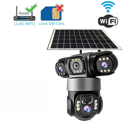 Telecamera solare Pan-Zoom, telecamera con doppio sensore di rilevamento radar, telecamera per esterni con visione notturna a colori