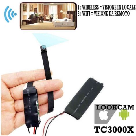 Telecamera Sorveglianza Micro Spy Cam Tc3000X Wifi