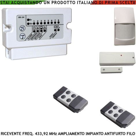 Telecomando 4 Canali Bidirezionale Frequenza 433,92 MHz Per Inserimento e Disinserimento Totale e Parziale Come Giorno Notte x Antifurto Lysa GSM e Sydra Rolling Code Anticollisione Antiannebbiamento