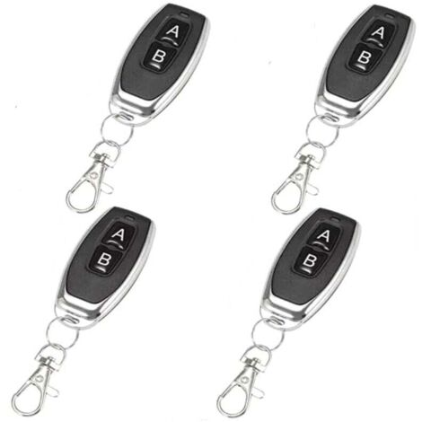 Telecomando 433 MHz con pulsanti AB, trasmettitore wireless in metallo, codice di apprendimento, telecomando intelligente per apriporta da garage (4 articoli)