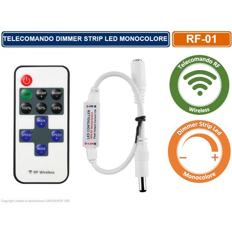 Telecomando Dimmer Striscia Led wifi led RF Wireless Controller Strip Light 12-24V RF-01