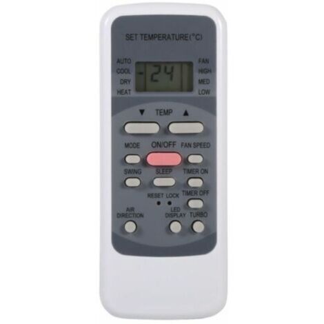 Telecomando per condizionatori d'aria serie R51: R51/E, R51/CE, R51M/CE, R51D/E, R51M/BGE, R51M/BGE, con orologio integrato e timer di accensione/spegnimento.