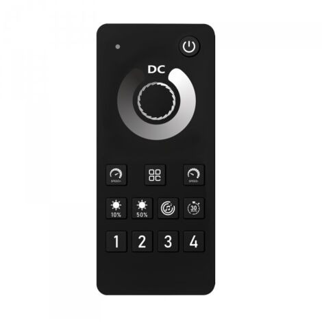 Telecomando RF 2.4G Per Centralina Controller Dimmer Mono Colore RF 2.4G   3V Con Pile AAA (Escluso)  1 Canale Dimmer CLC101W Nero