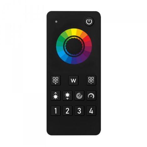 Telecomando RF 2.4G Per Centralina Controller RGB RF 2.4G   3V Con Pile AAA (Escluso)  3 Canali RGB CLC103W Nero