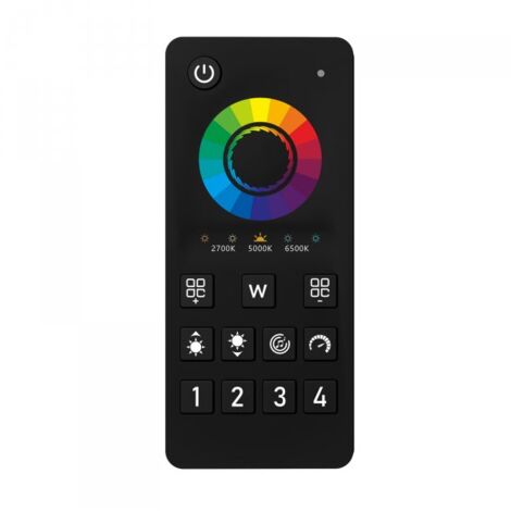 Telecomando RF 2.4G Per Centralina Controller RGBCCT RF 2.4G   3V Con Pile AAA (Escluso)  5 Canali RGBCCT CLC105W Nero