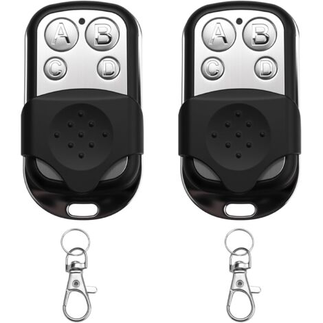 Telecomando universale per cancello a 2 pezzi, telecomando wireless per cancello a 433,92 MHz, compatibile con porte da garage, codice fisso, codice variabile, 4 pulsanti per porte da garage e auto.