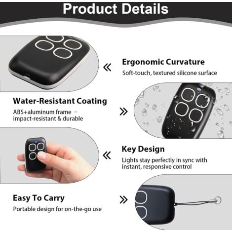 Telecomando universale per porta da garage, 280-868 MHz, multifrequenza, codice variabile 4 in 1, compatibile con Came TOP432EV/NA/EE