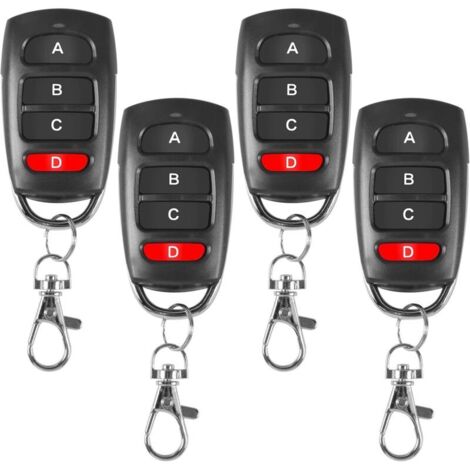 Telecomando universale per porte, confezione da 4 telecomandi universali, telecomando per porta da garage, telecomando per porta scorrevole, telecomando per porta automatica, frequenza 433 MHz
