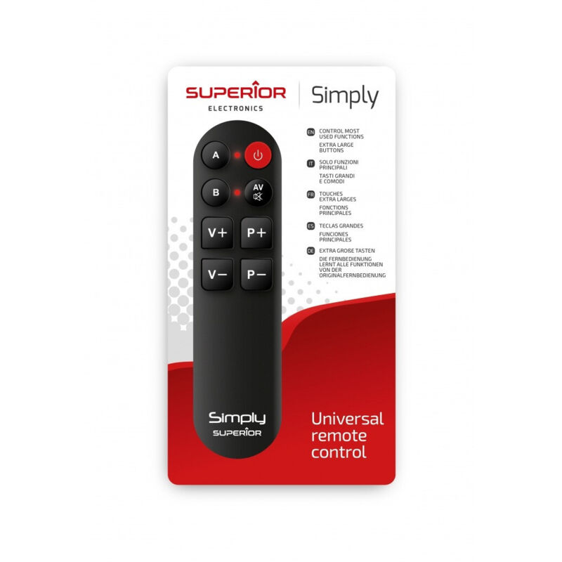 Telecomando Universale Tv Superior Simply Numeric 17x4.8x1.5cm Nero...