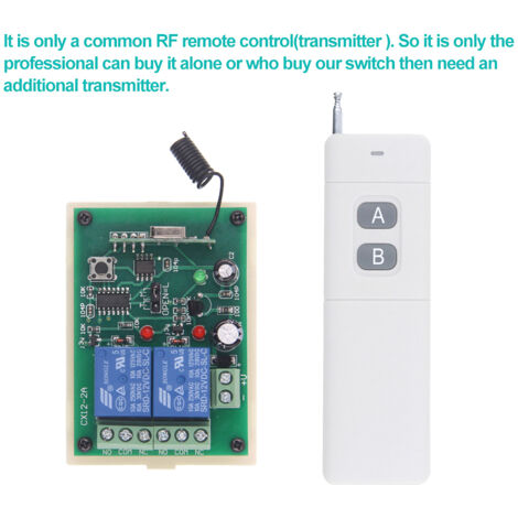 Télécommande 2CH Portable 433 MHz Longue Portée 3000m ASK PT2262