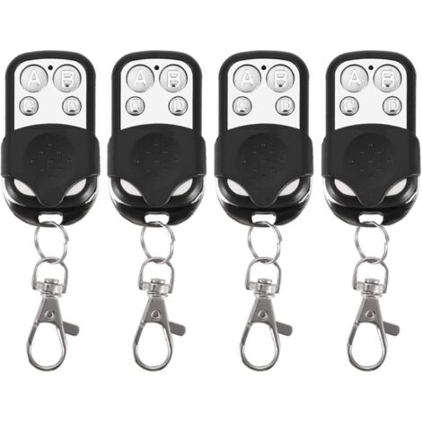 Télécommande 433MHz pour portail, télécommande porte-clés, 4 pièces 4 boutons clonage universel télécommande sans fil porte-clés 433 MHz pour porte de garage de voiture, porte de toit