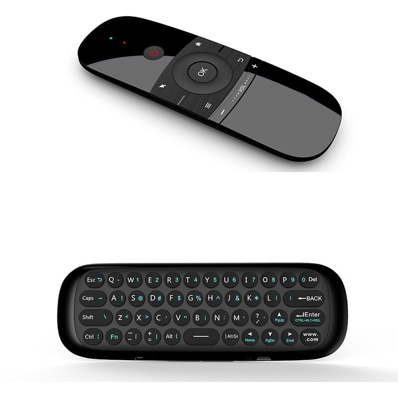 Télécommande Air Mouse 2,4 GHz avec Clavier, Capteurs Gyroscopiques Intégrés Télécommande sans Fil Air Fly Mouse Rechargeable pour Android TV Box,
