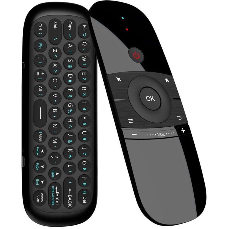 Télécommande Air Mouse 2,4 GHz avec Clavier, Capteurs Gyroscopiques Intégrés Télécommande sans Fil Air Fly Mouse Rechargeable pour Android tv Box,
