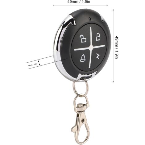Télécommande Auto-Reprogrammable Garage Portail 4 Boutons Noir ABS 433MHz