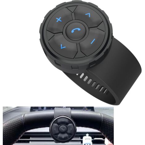 Télécommande Bluetooth avec bouton multimédia, étanche IPX6, à dragonne, sans fil, pour voiture, vélo, moto, volant, appels Siri et caméra.-AquaForge