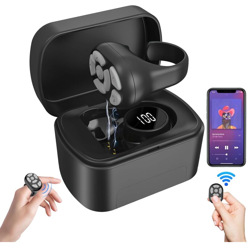 Télécommande Bluetooth sans fil, bague de défilement à distance pour tiktok, tourneur de page Bluetooth pour iPhone Android ebook Reading, caméra