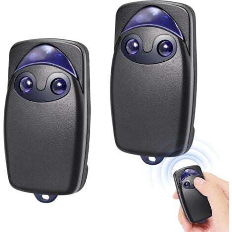 TIGREZY Télécommande de portail 433 MHz compatible avec Flo2r-s, télécommande de porte de garage 2 canaux pour N1ce ONE1, ON1, ON2E, FLO2R-S, FLO2RE pour porte de garage, lot de 2