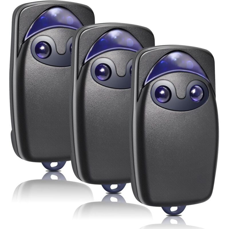 Télécommande de porte 3 pièces, télécommande de porte de garage 433,92 MHz compatible avec Flo2r-s, floxir floxir FLOX2R oxygène OX2, 2 canaux