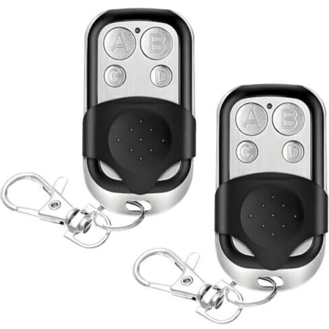 Télécommande de porte de garage, 2 pièces 433 MHz télécommande universelle clonage, télécommande pour porte de garage compatible
