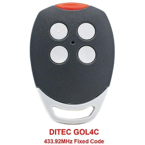 Télécommande de porte de garage Ditec Gol4c 433,92 MHz fixe pour ouvre-porte de garage Ditec 433 MHz, face à face