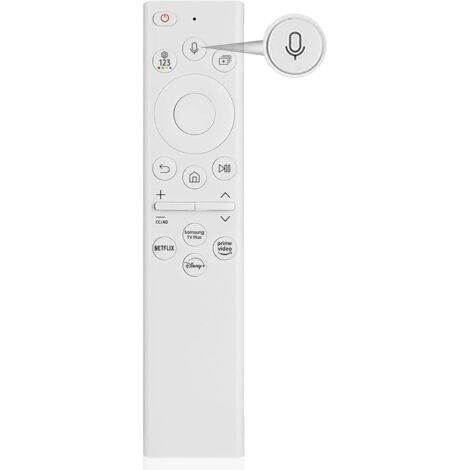 Télécommande de remplacement pour téléviseur Samsung Frame (2016-2025) avec fonction vocale (blanche)
