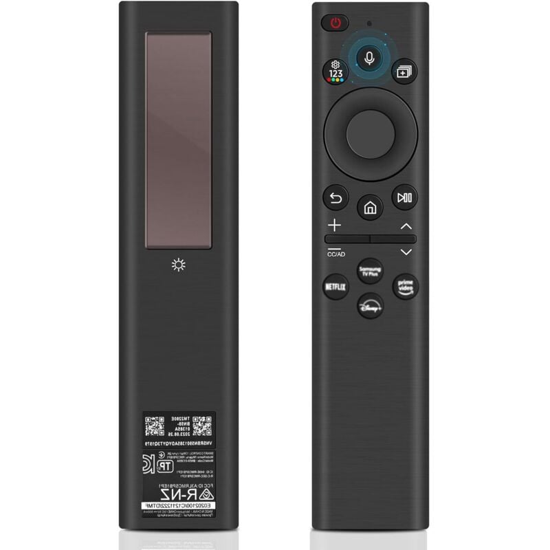 Télécommande de remplacement Samsung BN59-01385A, télécommande vocale solaire universelle pour Smart tv Samsung avec 4 touches de raccourci noir