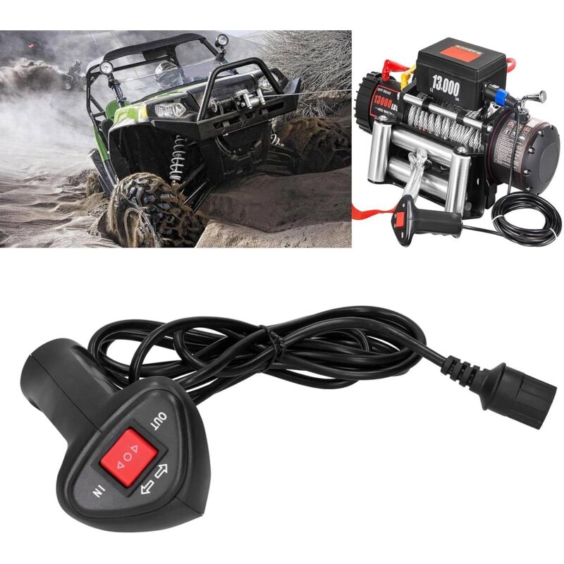 Readcly - Télécommande de treuil électrique pour vtt avec câble de 9,2 pieds, ajoute un contrôle portatif à votre treuil d'origine