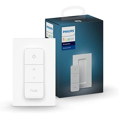 Télécommande dimmable Philips Hue – Variateur sans fil ZigBee – Contrôle jusqu'à 10 lumières – Installation murale ou nomade
