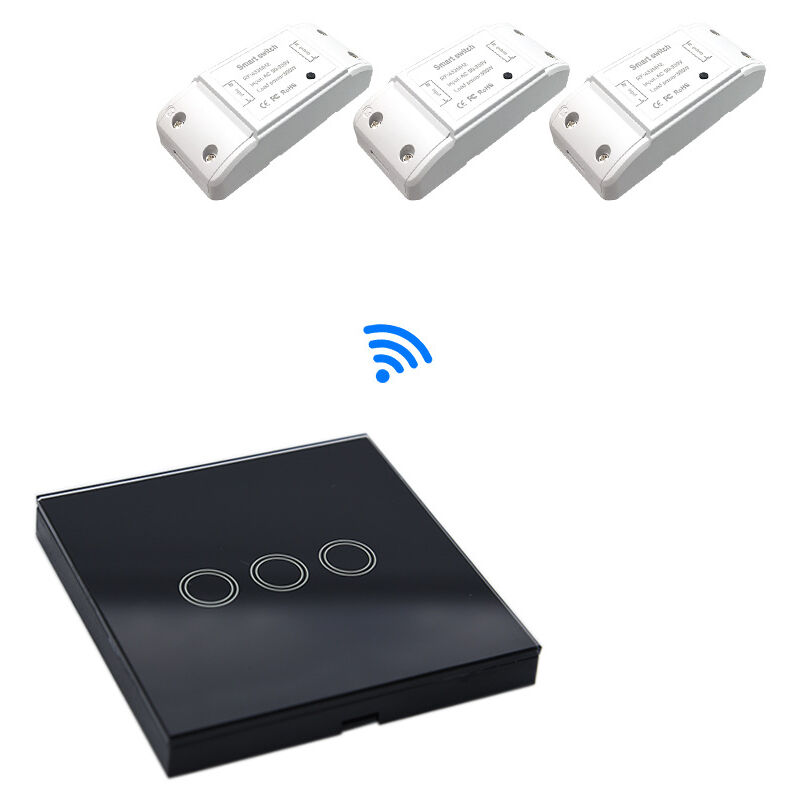 Tonchean - Télécommande et émetteur mural pour motorisations,Interrupteur Tactile Sans Fil a Distance, 1 Emetteur (Panneau De Commande a Trois Voies)