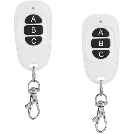 Télécommande Ev1527, Garage Télécommande 433Mhz, 3 Canaux Télécommande sans Fil Émetteur pour Contrôle Facile（2 articles）