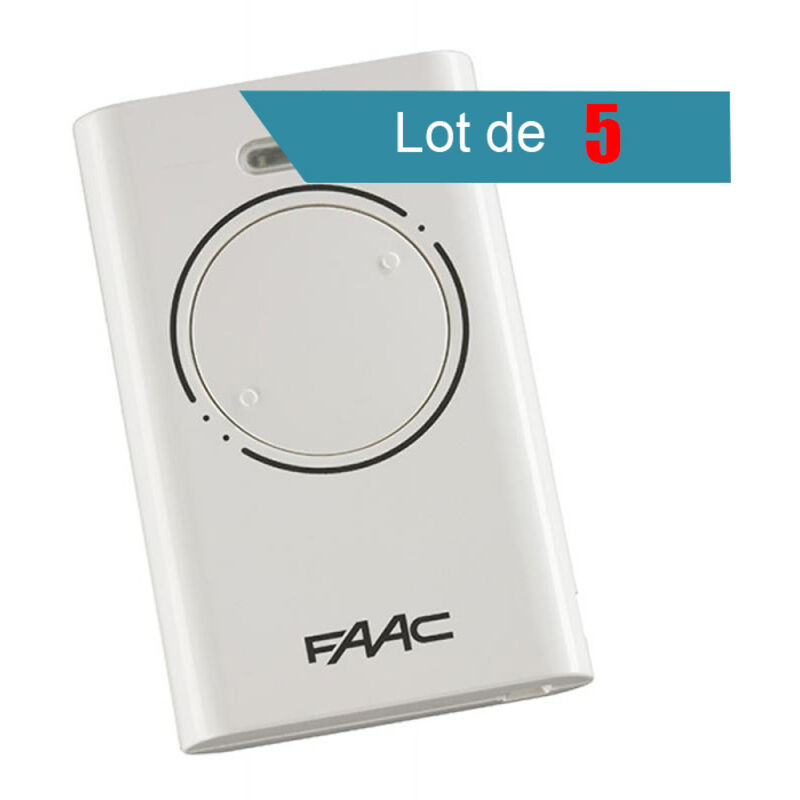 Télécommande Faac XT2 433 slh blanc Pack de 5