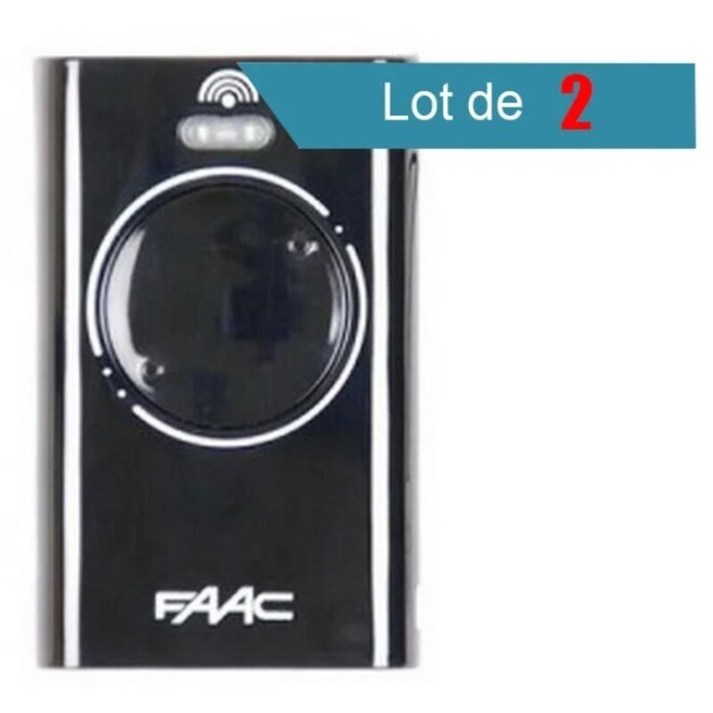 Pack de 2 Télécommandes Faac XT2 433 slh black