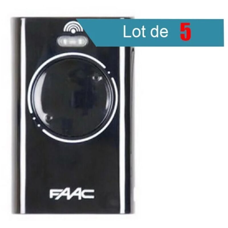 Pack de 5 Télécommandes Faac XT2 433 slh black