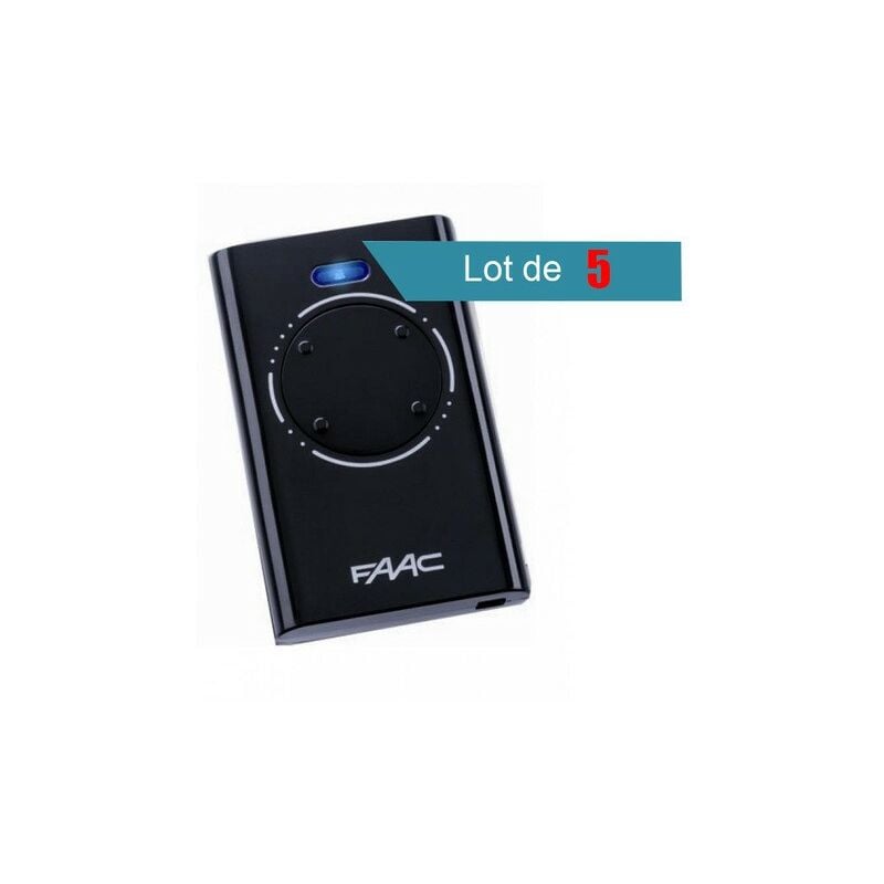 Pack de 5 télécommandes Faac XT4 868 slh noir