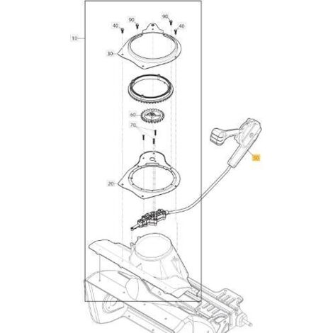 TÉLÉCOMMANDE, GLISSIÈRE ROTATIVE. ORIGINAL STIGA-1812-2604-01