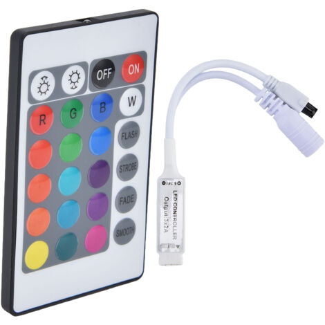 Télécommande infrarouge 24 touches pour ruban LED RGB, commande sans fil pour éclairage à couleur unique