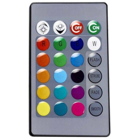 LECLUBLED Télécommande Infrarouge RGBW Dimmable 24 Boutons Grise