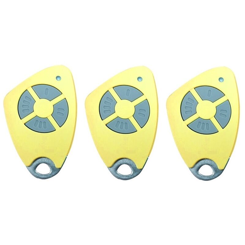 Intratone - Lot de 3 télécommandes 4 boutons htel200 jaune 09-0118 (ne se programme que par le syndic )