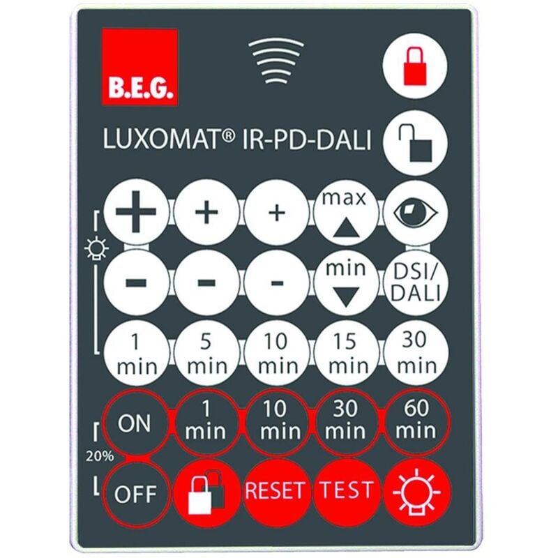 Ir-pd-dali télécommande à infrarouge pour pd-dim-dali luxomat 92094