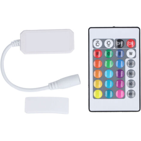 Télécommande LED 24 touches 2.4G sans fil, contrôleur RGB IR 4 broches avec connecteur autocollant pour Android et OS X