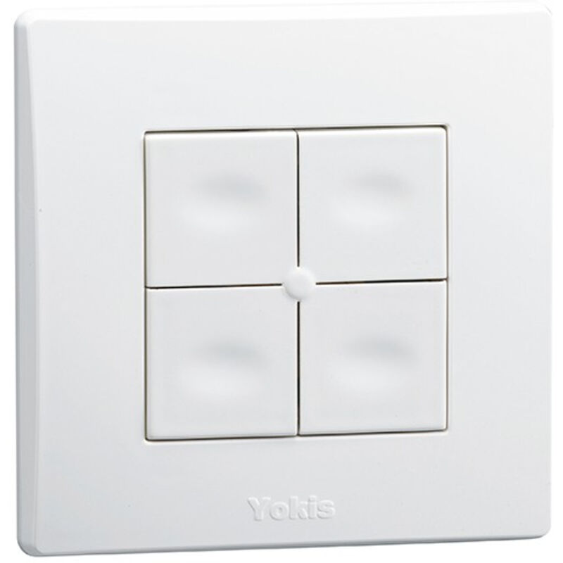 Télécommande murale 4 touches gamme radio 'power' Yokis réf.tlm4t45p