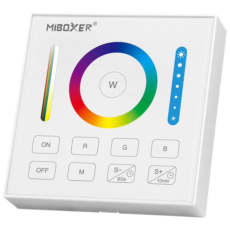 Mi Light - Télécommande Murale Tactile led Dimmable RadioFréquence 1 Zone Blanc - rgb, rgbw et rgb+cct B0
