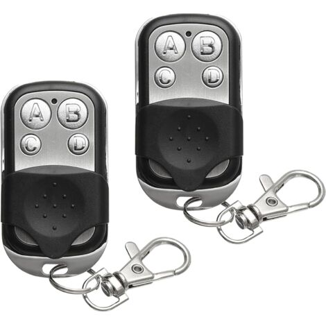 Télécommande Portail Universelle, 2 Pièces Telecommande Garage Universelle Porte 433.92 Mhz, Bip Portail Coulissant Pour Porte De Garage Et Voiture Compatible 433.92 Mhz Rolling Code à 4 Boutons