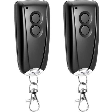Télécommande Portail Universelle 433 MHz - Compatible avec Ecostar RSC2-433, Liftronic 500/700/800, Portronic D2500/D5000/S4000 - s'applique à Portails Automatiques, 2 Canaux (Pack de 2) (2)