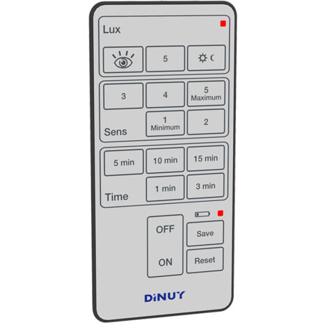 Télécommande pour détecteurs de mouvement DINUY IP51 10,5x5x1,2cm