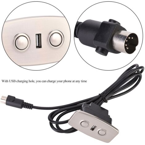 Télécommande pour Fauteuil Électrique avec Dual USB - Module de Contrôle ABS 8cm et LED - Connexion D5P Femelle et 4.7ft Cable