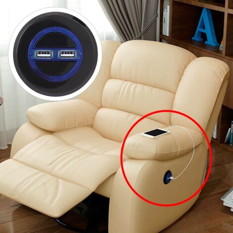 Télécommande pour Fauteuil Relax Électrique avec Double USB - Bouton de Remplacement ABS Noir 6.7x6.7cm